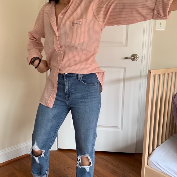 Vintage pin-stripe button-down in dusty rose 🌹 - Picture 4 of 8